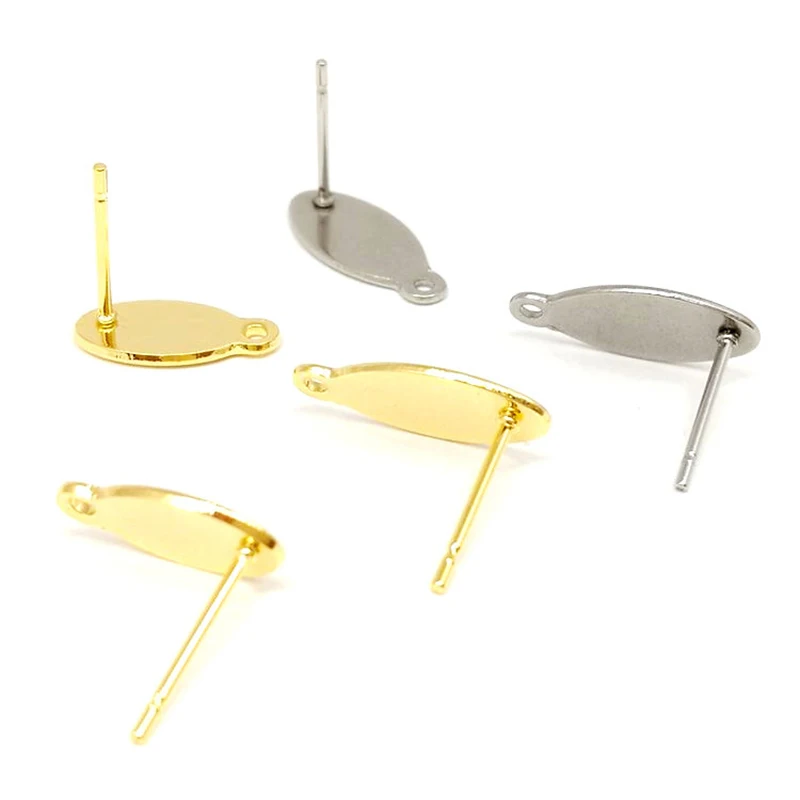 

Овальный Кабошон из нержавеющей стали для изготовления ювелирных изделий «сделай сам», комплектующие для сережек, 50 шт./упаковка