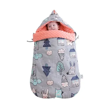

Baby Wrap Swaddle Blanket Cotton Hooded Sleeping Bag Sleep Sack Stroller Blanket For Newborn Infant Toddler Grey
