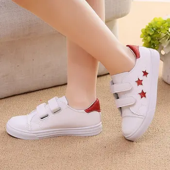 

AFDSWG children shoes red five-pointed star shoes for girls pink flat-bottom shoes boys soft bottom children's sneakers