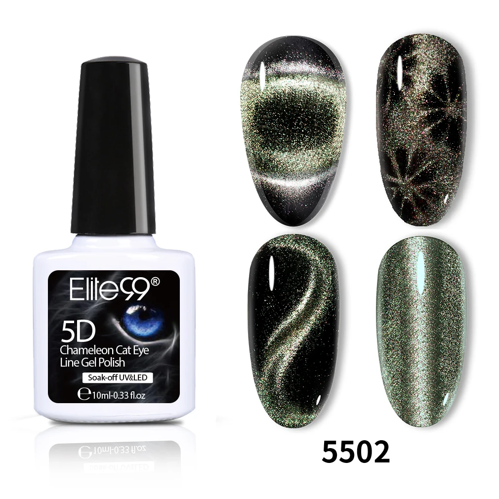 Elite99 10 мл 9D Galaxy Гель-лак для ногтей с эффектом «кошачий глаз» лак замочить от Хамелеон для использования с магнитом УФ Гель-лак черная основа необходим для дизайна ногтей Гель-лак - Цвет: 5502