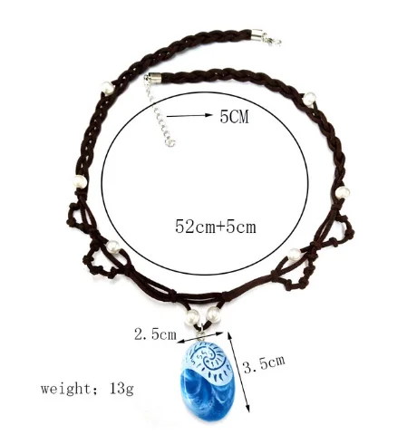 necklace Маскарадный костюм принцессы Моаны для детей, Vaiana, платье, костюм+ ожерелье+ парик для Хэллоуина, костюмы для детей, подарки для девочек - Цвет: necklace