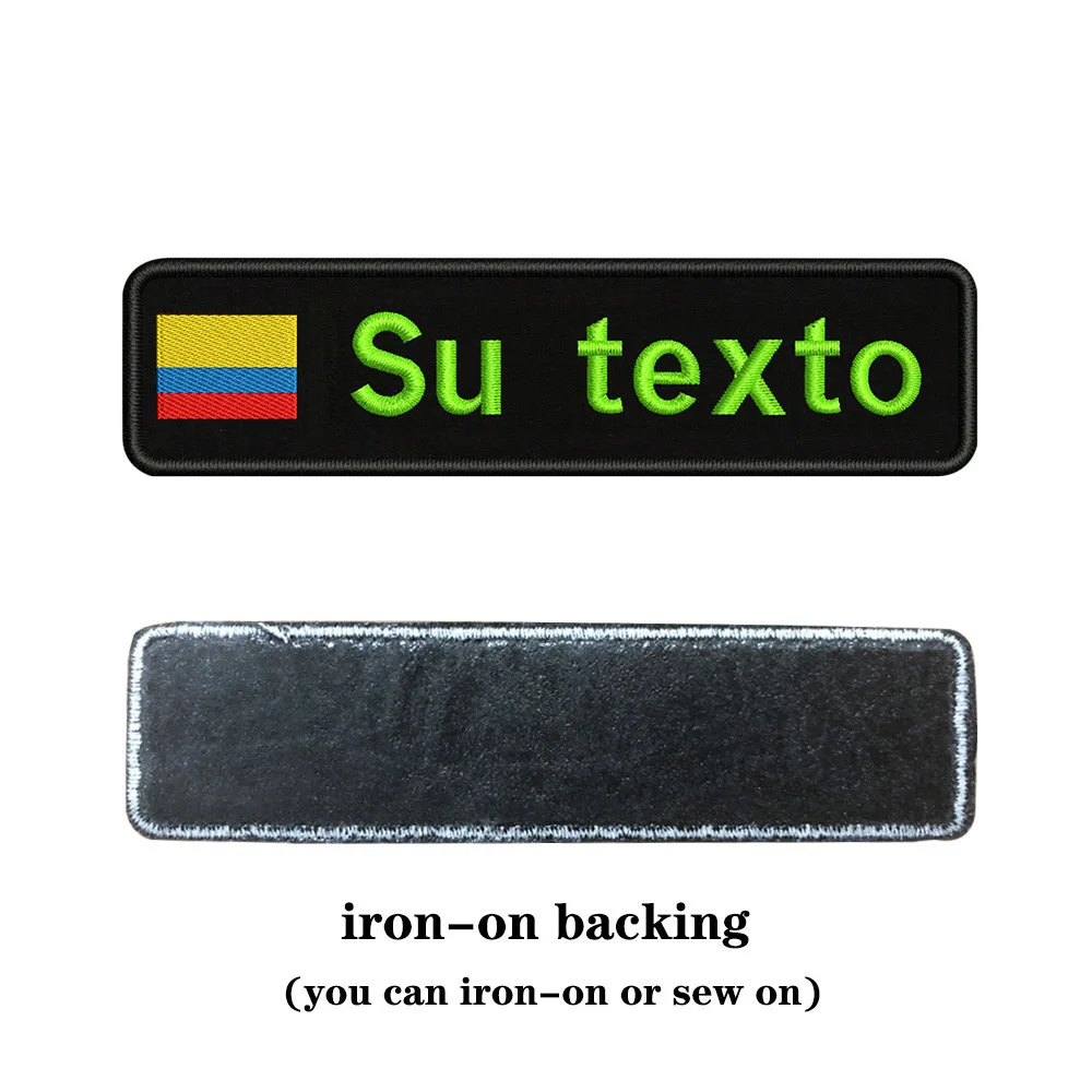 light green-iron on Вышивка на заказ с национальным именем или заплатка с текстом 10 см* 2,5 см значок Утюг на или липучке Подложка для одежды брюки рюкзак шляпа - Цвет: light green-iron on