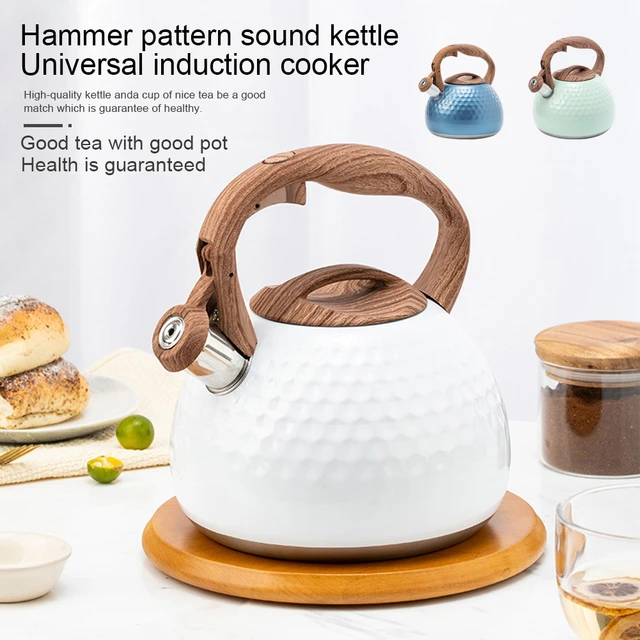 Great Choice Products Whistling Tea Kettle for Stove Top Enamel on Steel Teakettle, Design Teapot Water Kettle Cute Kitchen Accessories Tetera