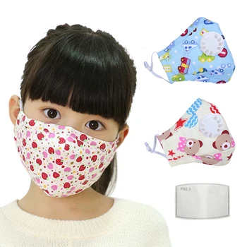 

PM2.5 Children Cotton Anti Dust Mouth Mask Activated Carbon Filter Windproof With Breathing Valve Face Masks masque enfant