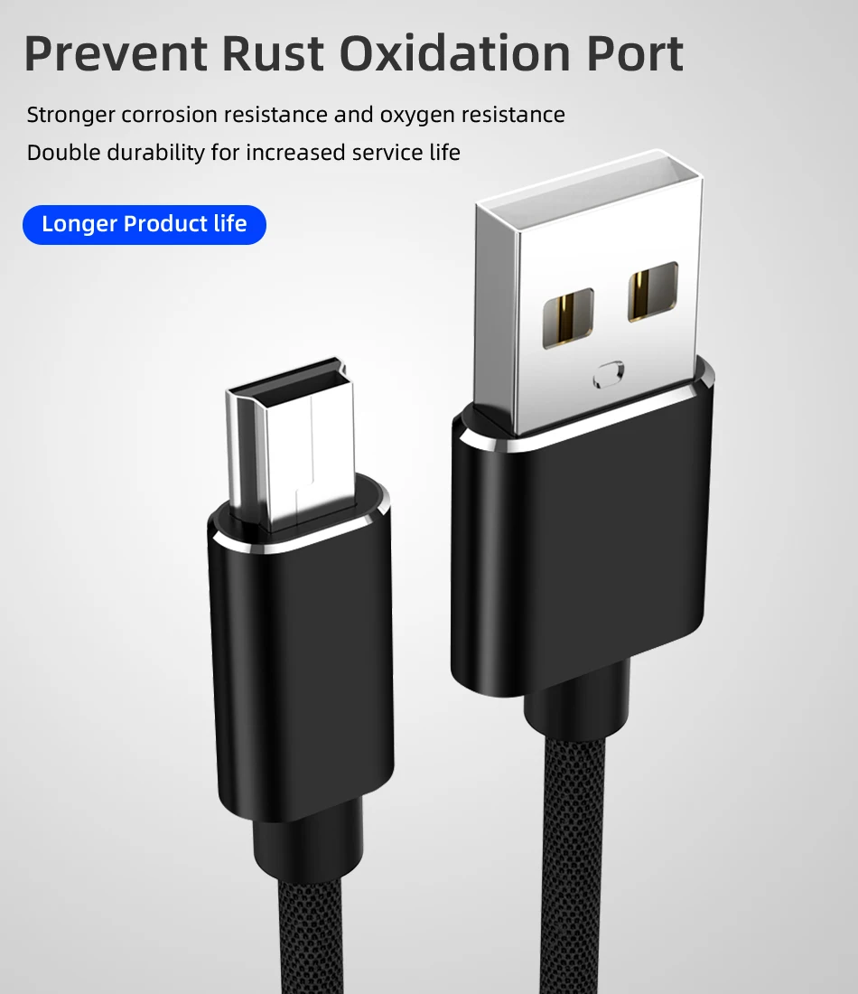 Мини-usb кабель мини-usb к USB кабель для быстрой передачи данных для MP3 MP4 плеера Автомобильный видеорегистратор gps цифровая камера HDD мини-usb шнур