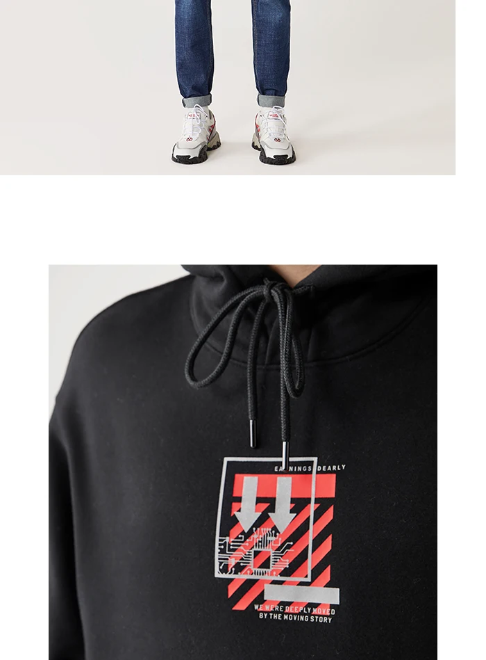 SEMIR, новинка, Мужская толстовка, зимняя, плюс бархат, длинный рукав, толстовки, плюс бархат, Толстый Пуловер, корейский, ins, хлопок