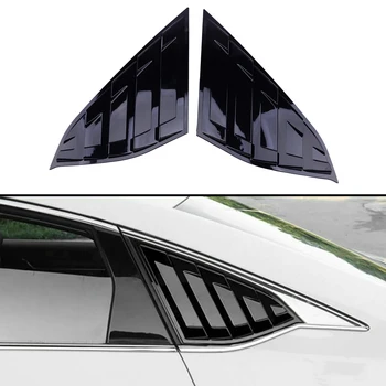 

DWCX 1Pair Glossy Black Car Rear Side Vent Window Quarter Louver Cover Fit for Honda Accord 2018
