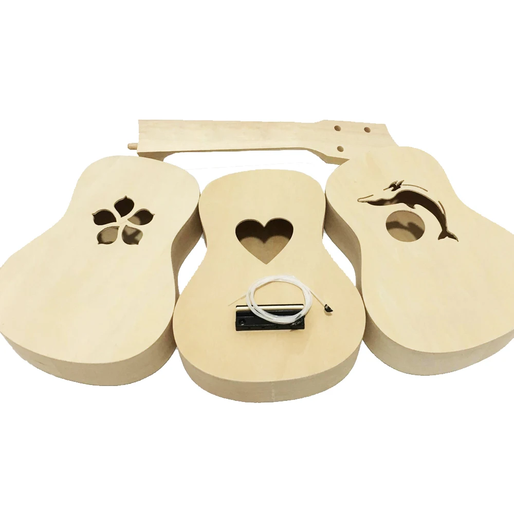 21 inch DIY Ukulele Kit For Children Basswood Concert Hawaii Guitar for Handwork Painting Parents-child Campaign DIY02 | Спорт и