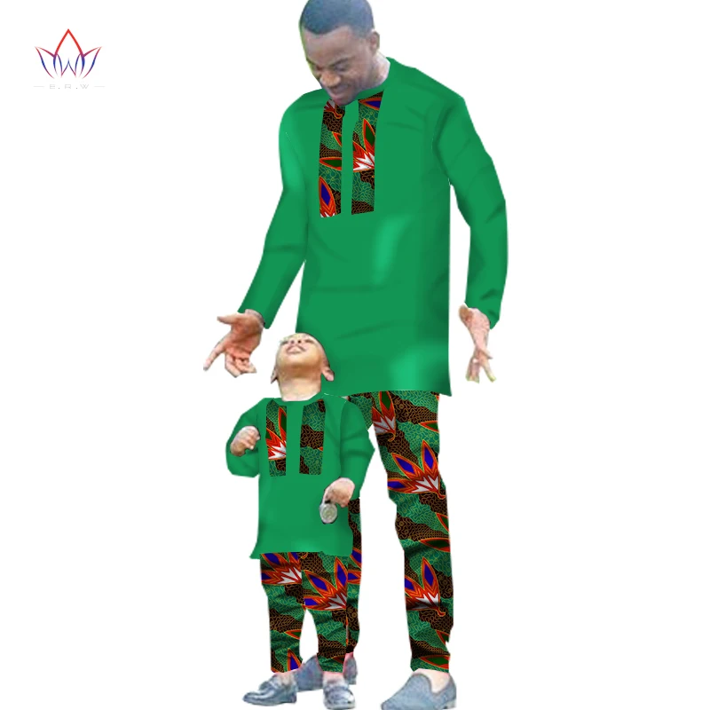 

Spring New Fashion Mens African Clothes Two Pieces Set for Men and Boy Set Clothing Long Sleeve Shirt + Pants BRW WYN294