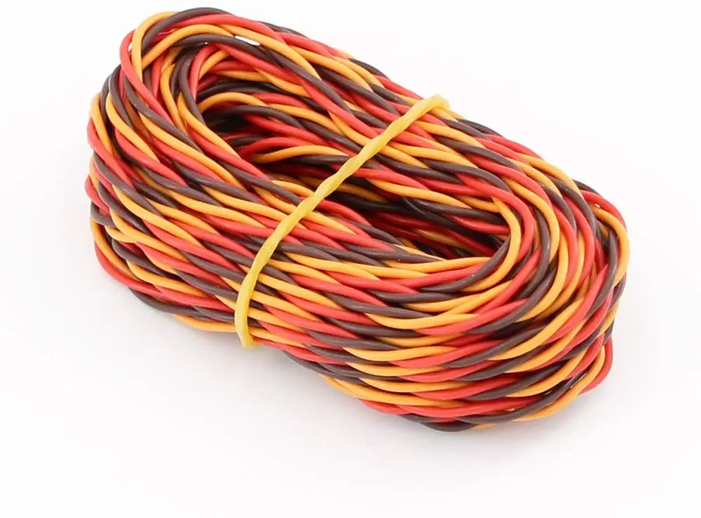 26awg JR 5M 5 м 16 футов 22AWG 26awg 30/60 Core 3 way Twist Servo удлинитель JR Futaba витой провод свинец для RC аксессуары для самолетов - Color: 26awg JR 5M