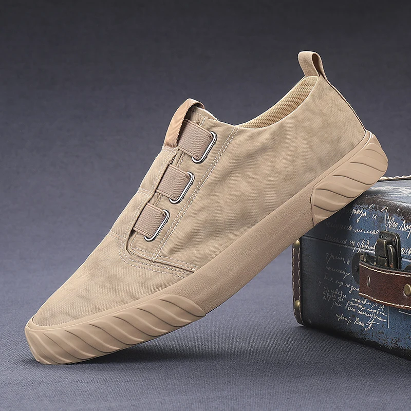 

2020 Men Breathable Canvas Casual Shoes slip on Student Loafers Summer Recreation Shoes moccasins Fashion Flat Sneakers Footwear
