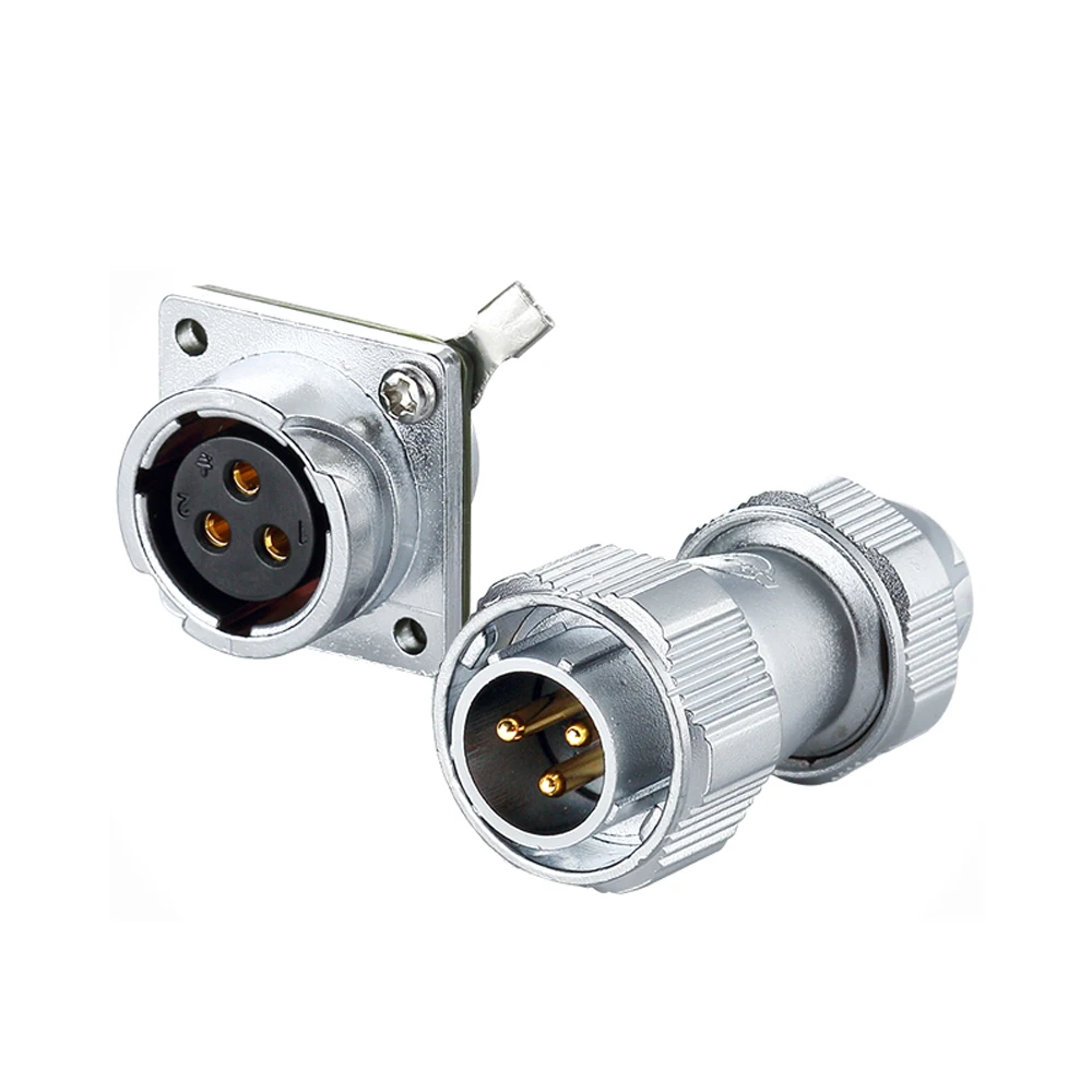 

1/4 Bayonet Industrial Male Plug Female Socket 2 3 4 5 7 9 12 Pin Connectors M20 Soldering IP67 Waterproof for Military Auto Car