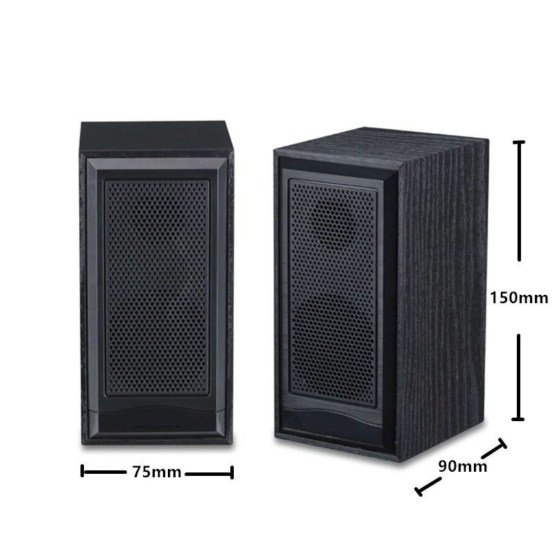 Black Wooden Computer Speakers Natural Wood Enclosure Desktop Speaker USB Powered Surround Laptop Speaker Wood Multimedia Loudspeakers - Цвет: Black