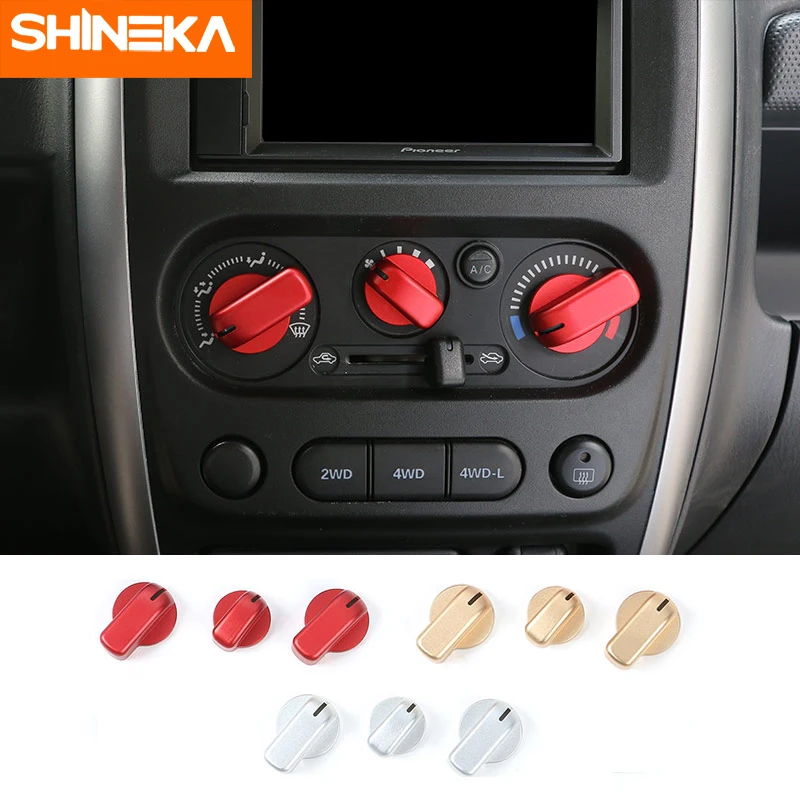 

SHINEKA Newest Aluminium Alloy AC Switches Decorative Cover Frame Air Conditioning Shift Button Cover Trim for Suzuki Jimny
