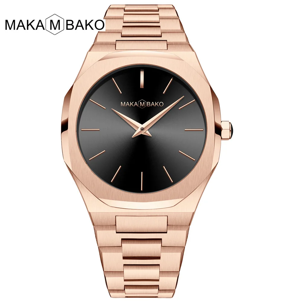 Розовое золото женские кварцевые часы индивидуальная из нержавеющей стали женские наручные часы Hannah Martin повседневные минималистичные Reloj Mujer элегантные - Цвет: Rose Gold Black