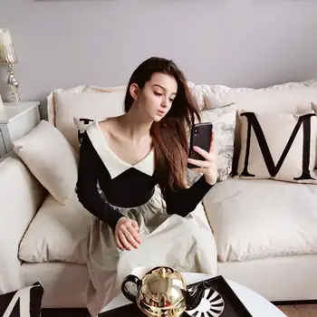 

Dabuwawa Elastic Waist Solid Maxi Skirt Women Lady Spring Autumn Casual A-Line Sheer Pleated Midi Skirts Female D18BSK052