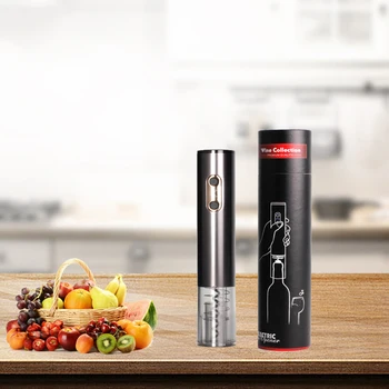 

1pcs Electronic Wine Opener Red Wine Corkscrew Aluminum Alloy Automatic Bottle Opener With Vacuum Stopper Kitchen Bar Tool 3 In1