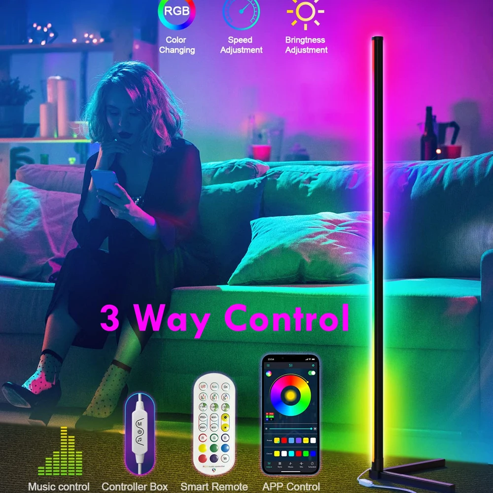 RGB светодиодный напольный светильник в современном стиле для гостиной