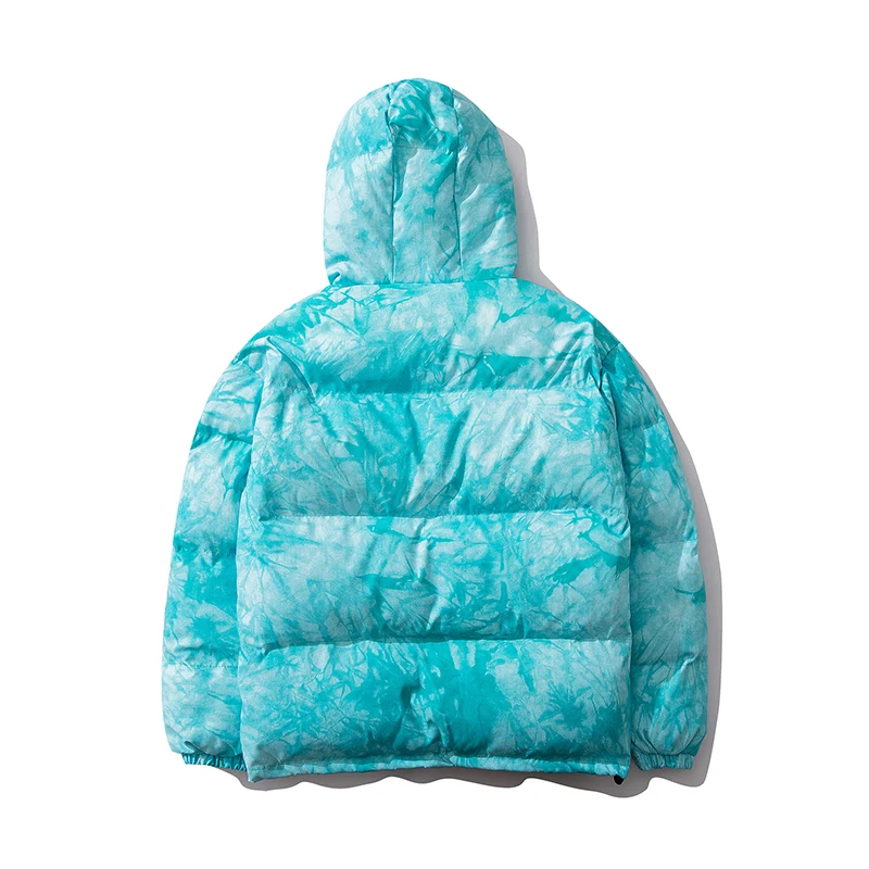 Куртка в стиле хип-хоп, парка Tie Dye, уличная одежда для мужчин/женщин, ветровка Harajuku, зимняя стеганая куртка, пальто, теплая верхняя одежда, фиолетовая, оранжевая
