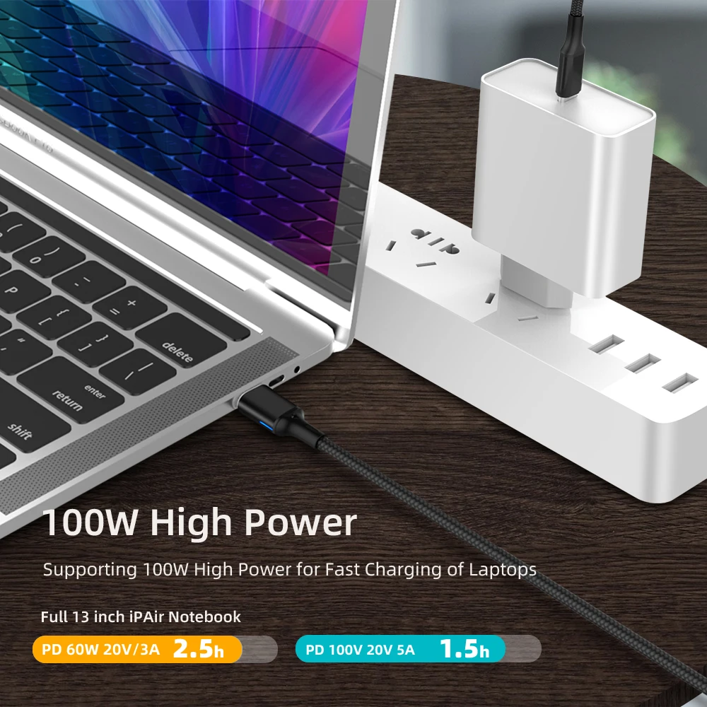 Магнитный кабель USB C 100 3,0 Вт PD 5А type C to type C кабель с магнитным маркером для зарядки QC 4,0 Быстрая зарядка 4,0 3,0 Быстрая зарядка