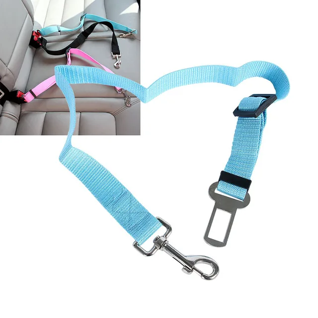 SODIAL Plaid Dot Print Pets Puppy Seat Lead Leash Dog Harness Vehicle Seatbelt Pet Supplies Travel Clip Adjustable Pet Dog Seat Belt Pink Plaid