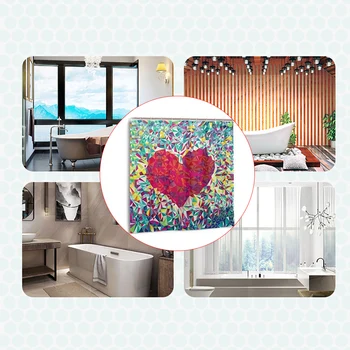 

Anti-mold shower curtain with 12 hooks for home decoration. Heart-shaped waterproof and machine washable