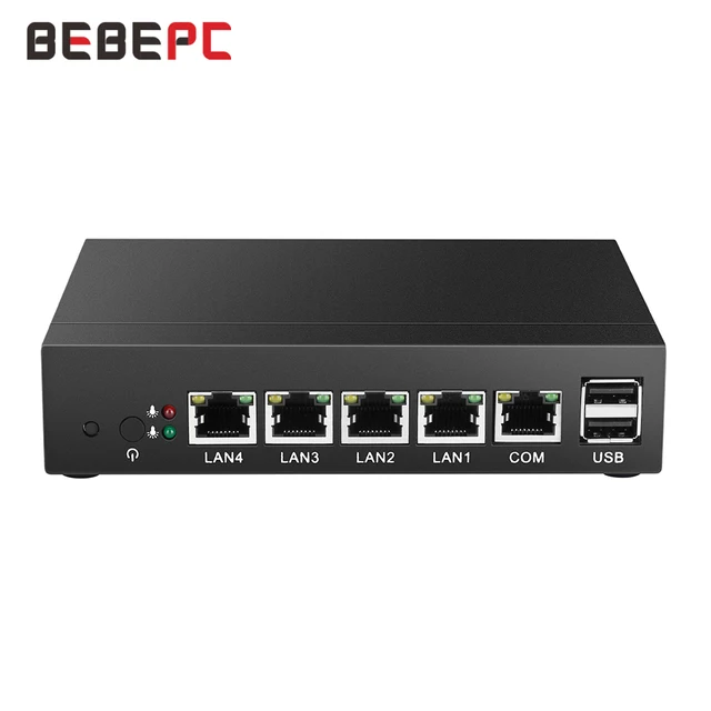 BEBEPC Mini PC Celeron N2830, Router LAN Gigabit Ethernet, Firewall, Sin ventilador, Mini ordenador Industrial, Windows 10, Ubuntu 4 RJ45|Miniordenador| - BEBEPC Mini PC Celeron N2830, Router LAN Gigabit Ethernet, Firewall, Sin ventilador, Mini ordenador Industrial, Windows 10, Ubuntu 4 RJ45|Miniordenador| -