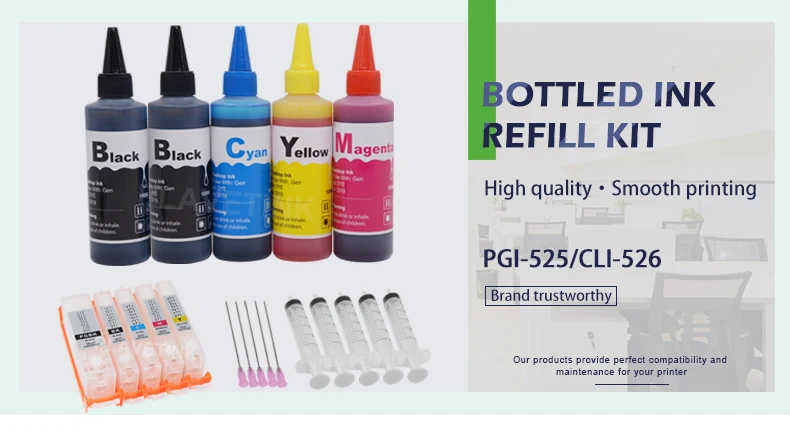 Plavetink PGI525 CLI526 чернила для заправки Наборы+ заправка картриджа для Canon PGI 525 CLI 526 XL PIXMA IP4850 IP4950 IX6550 принтер