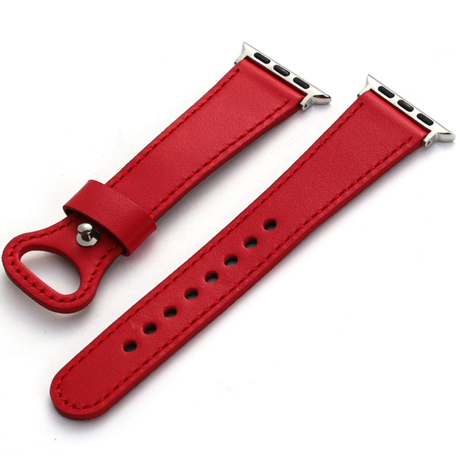 First Layer Leather Band for Apple Watch SE 44MM 40MM IWatch Strap on Smartwatch Series 6543 38mm 42mm Wristband Bracelets