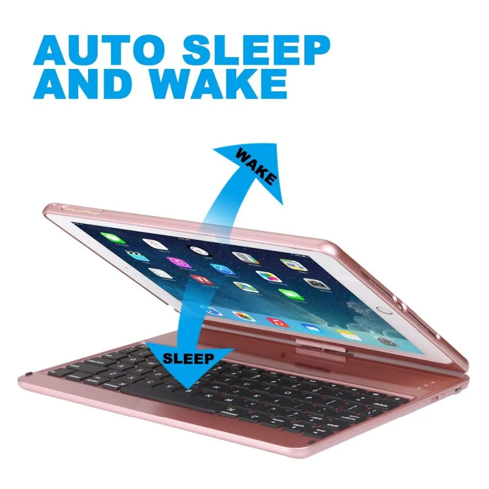 Для iPad 9 7 чехол с клавиатурой подходит для ipad Air 1 & 2 5 го и 6 поколения Pro вращающийся