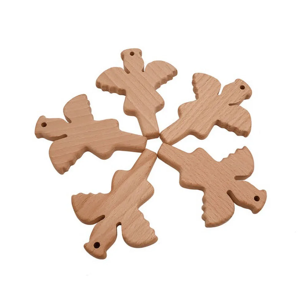 Baby Teether Safe Wooden Angel Teethers for Baby Infant Kids Chew Tooth Toys Baby Dental Care Strengthening Tooth Training