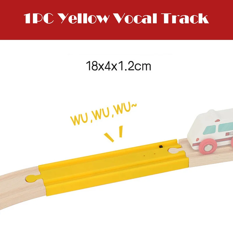 1pcs Wooden Track Parts Beech Wooden Train Track Racing Railway Train Toys Accessories fit for Brand Tracks for Children Gift 31