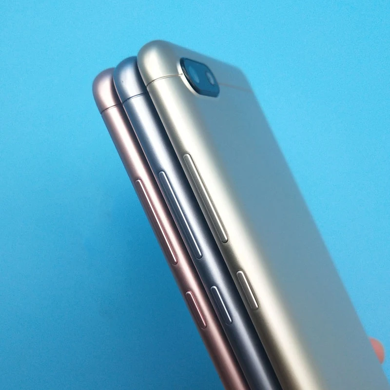 Single Card Side Keys+Lens Back Cover For Xiaomi Redmi 6A Back Housing Door Battery Cover For Xiaomi Redmi6 A Back Battery Cover
