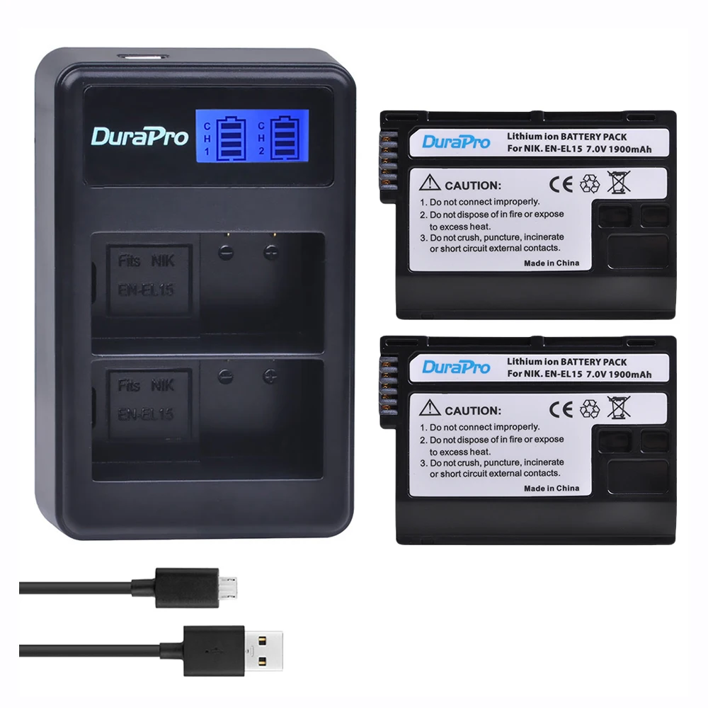 En-El15 Enel15 En El15 Lion Battery Pack + Lcd Usb Caricatore Doppio Per Nikon D800E D800 D600 D7100 D7000 D7100 V1 Mb-D14 Fotocamera