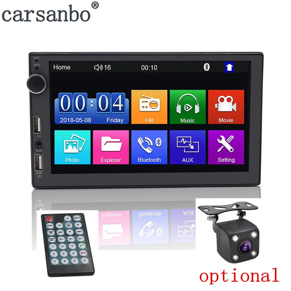 

7 Inch 2 DIN Touch Screen Two USB port touch key full touch Car Stereo Bluetooth Radio Handsfree Android Phone Mirror Link