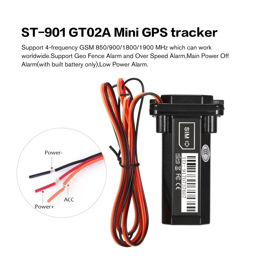

ST-901 GT02A Mini Built-in Battery GSM GPS tracker for Car motorcycle vehicle tracking device with online tracking software