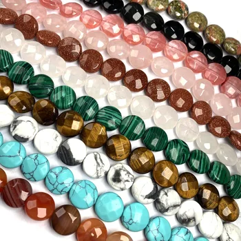 

Natural Stone Round shape Faceted beads crystal Semifinished Loose Beads for jewelry making DIY Necklace Bracelet Accessories