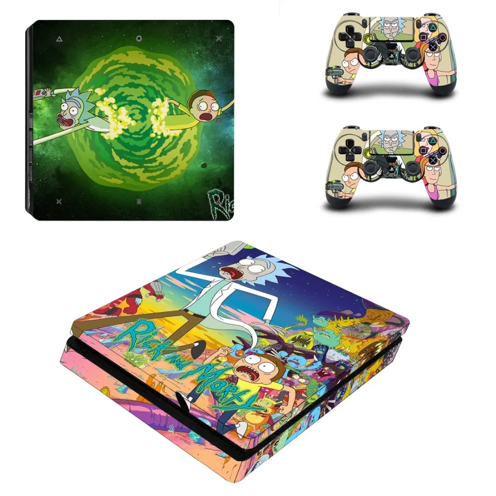 Rick and Morty полное покрытие лицевые панели PS4 тонкая кожа Виниловая наклейка, стикер для консоли Playstation 4 и контроллеров PS4 тонкая наклейка