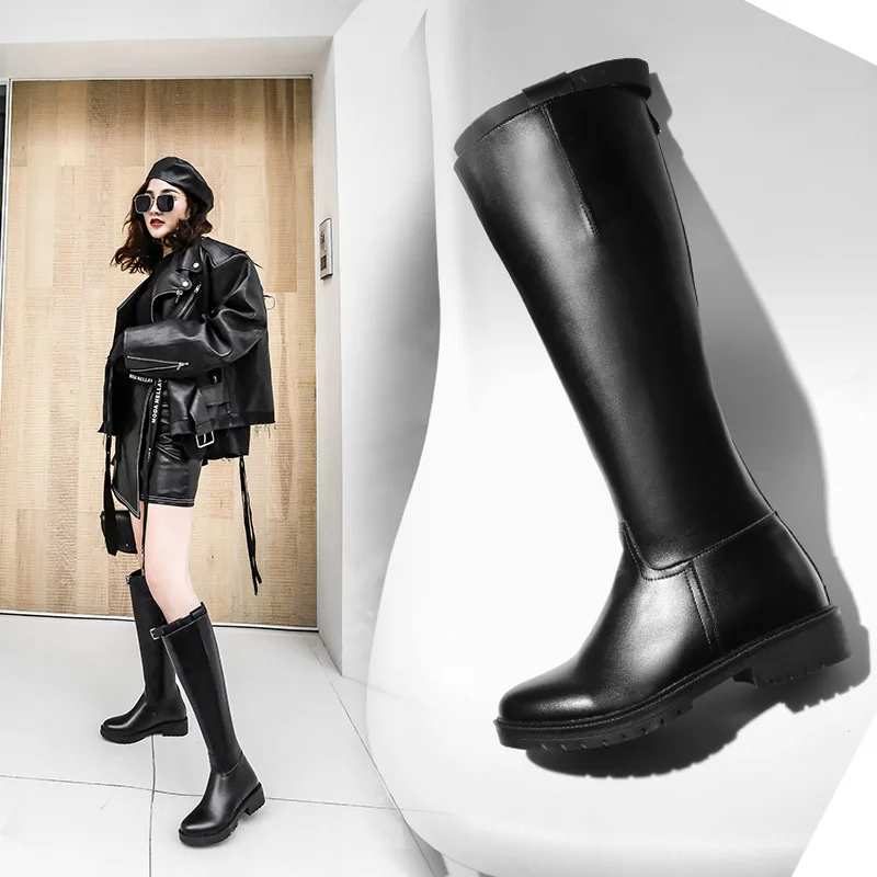

Autumn & Winter New Style Low Heel WOMEN'S High Boots 40-43 Code WOMEN'S Shoes AliExpress Wish Biker Boots Casual Boots