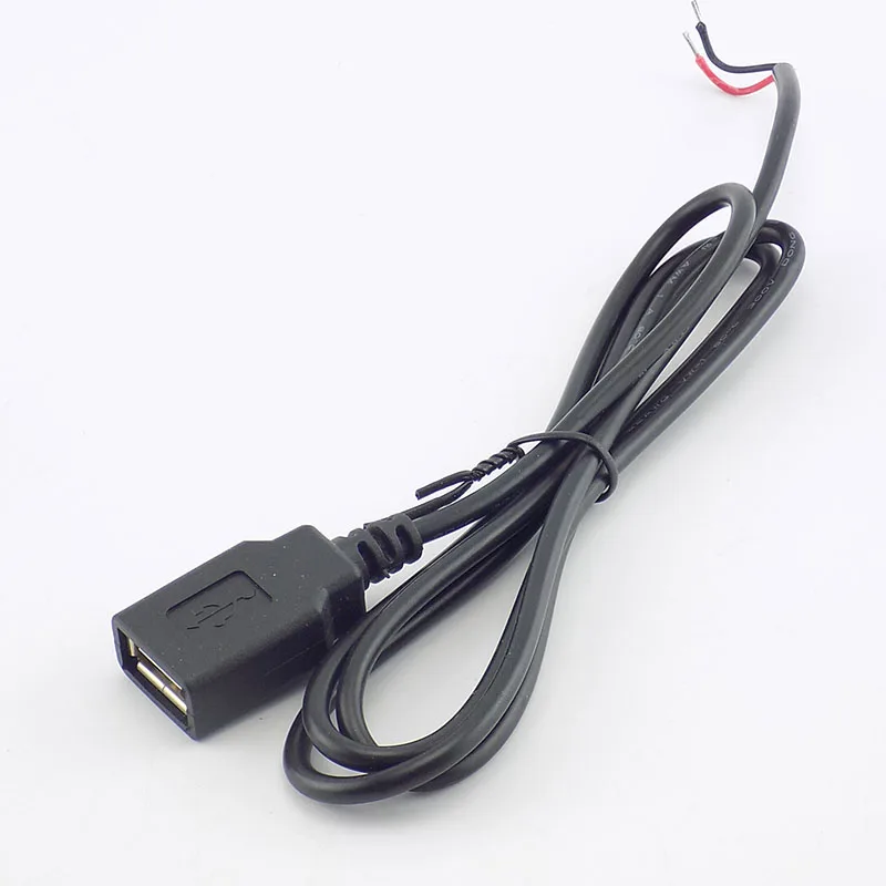 0,3/1/2 M USB 2,0 Тип женский 2 Pin "сделай сам" для наращивания Мощность кабеля DC 5V Питание адаптер зарядки разъем провода K15