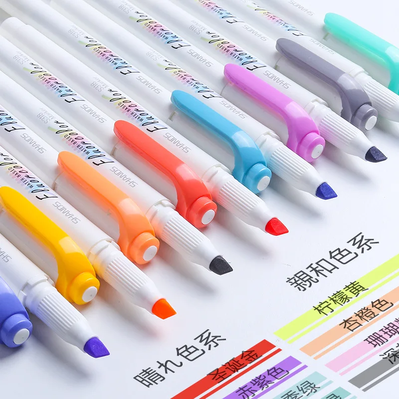 

5pcs Mild Color Durable Highlighter Pen Double Side Bold Fine Warm Cold Rainbow Candy Colors Marker Drawing Art Supplies H6782
