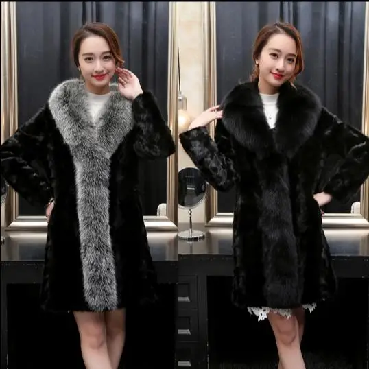 Vetement Winter Women's Faux Fur Jacket Artificial Fur Overcoat Furry Coat Femme Plus Size Furry Fake Fur Outwear Z331