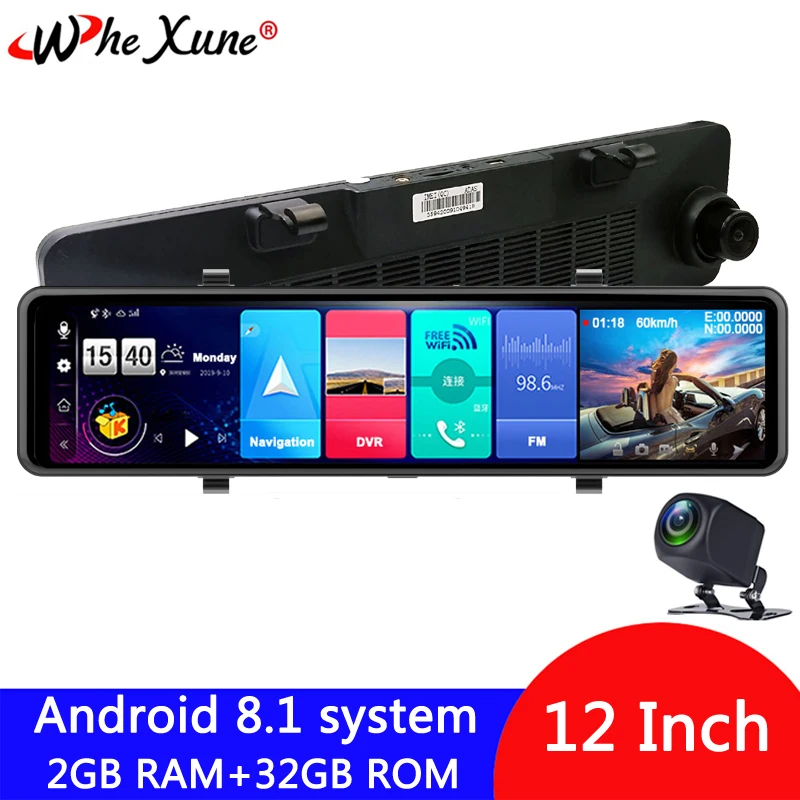 

WHEXUNE 2020 New Android 8.1 2GB+32GB ADAS 10 in 1 DashCam Car DVR Mirror Camera 4G WIFI GPS Bluetooth FHD 1080P Video Recorder