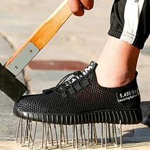 Модная дышащая защитная обувь для мужчин; летняя легкая Рабочая обувь со стальным носком; мягкая подошва; прокалывающая безопасность рабочие ботинки для мужчин