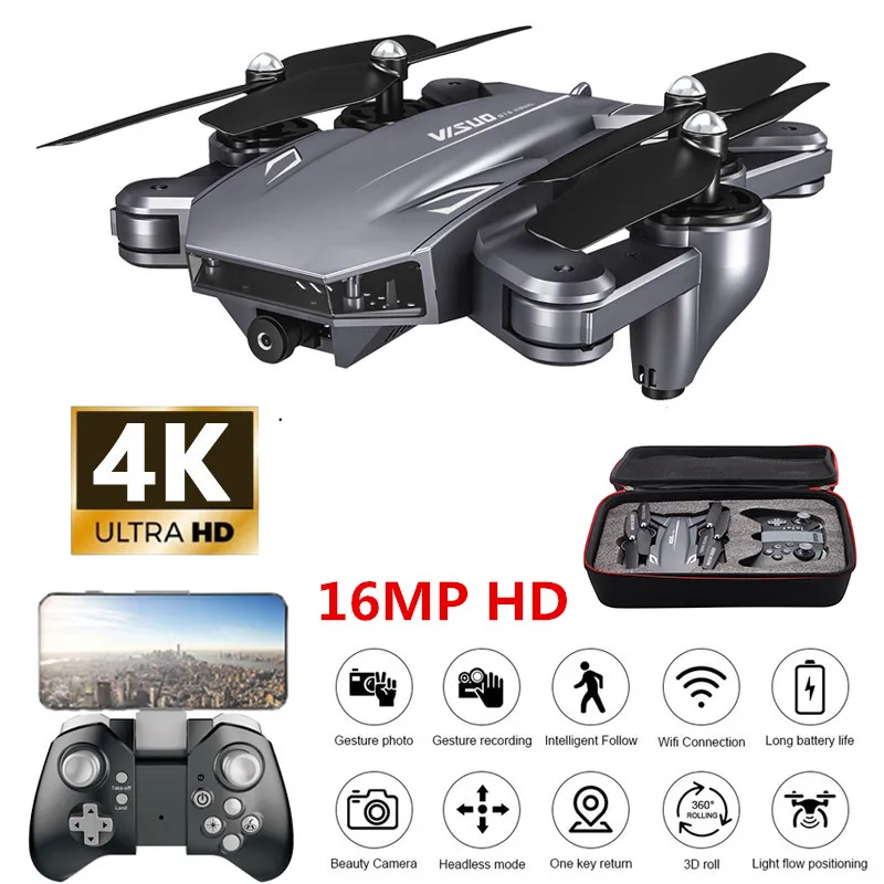 

New Drone with 50 Times Zoom with 4K / 720P HD Dual Camera WiFi FPV Optical Flow Quadcopter Foldable Selfie Dron VS SG106