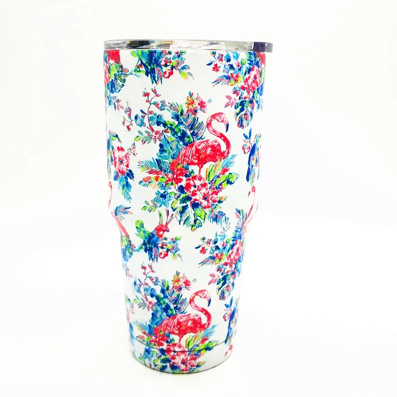 30oz flamingo 2 20 унций 30 унций пивной стакан из нержавеющей стали с крышкой с двойными стенками с вакуумной изоляцией кружка для кофе для путешествий большая емкость спортивные чашки - Цвет: 30oz flamingo 2