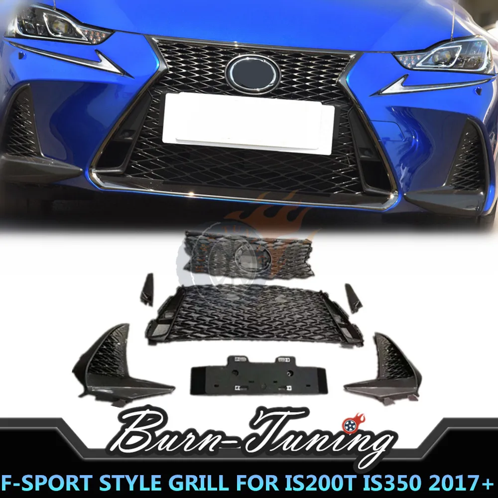 

F-Sport Style Grill For Lexus IS IS200t IS300h IS350 2017-2019 Honeycomb Mesh ABS Racing Grille Upgrade F Sport Car Styling