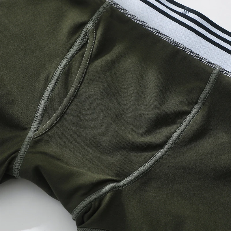 Boxed men's new underwear front opening pure cotton low waist boxer pants young men's pure color breathable boxer pants