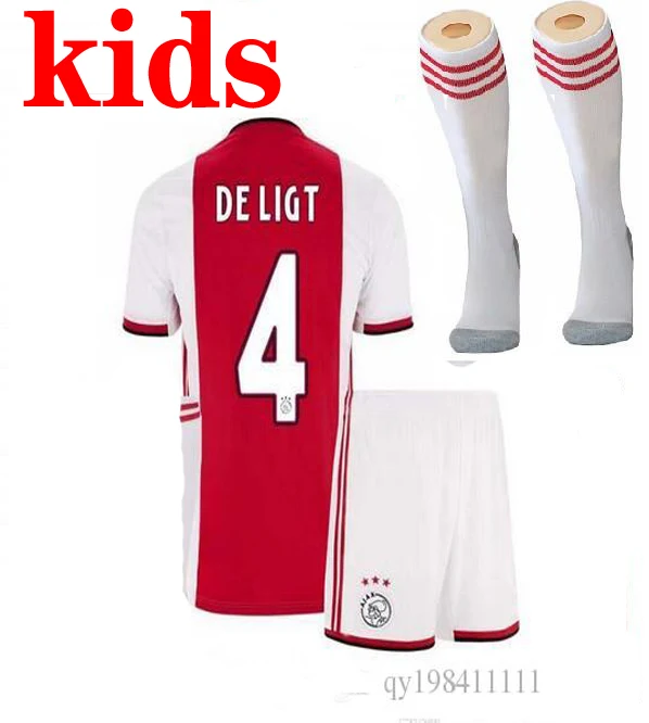 Ajaxes Kiss Комплект носков Футбольная Футболка Home Out TADIC ZIYECH VAN BEEK NERES ZIYECH футбольная рубашка - Цвет: Away customize