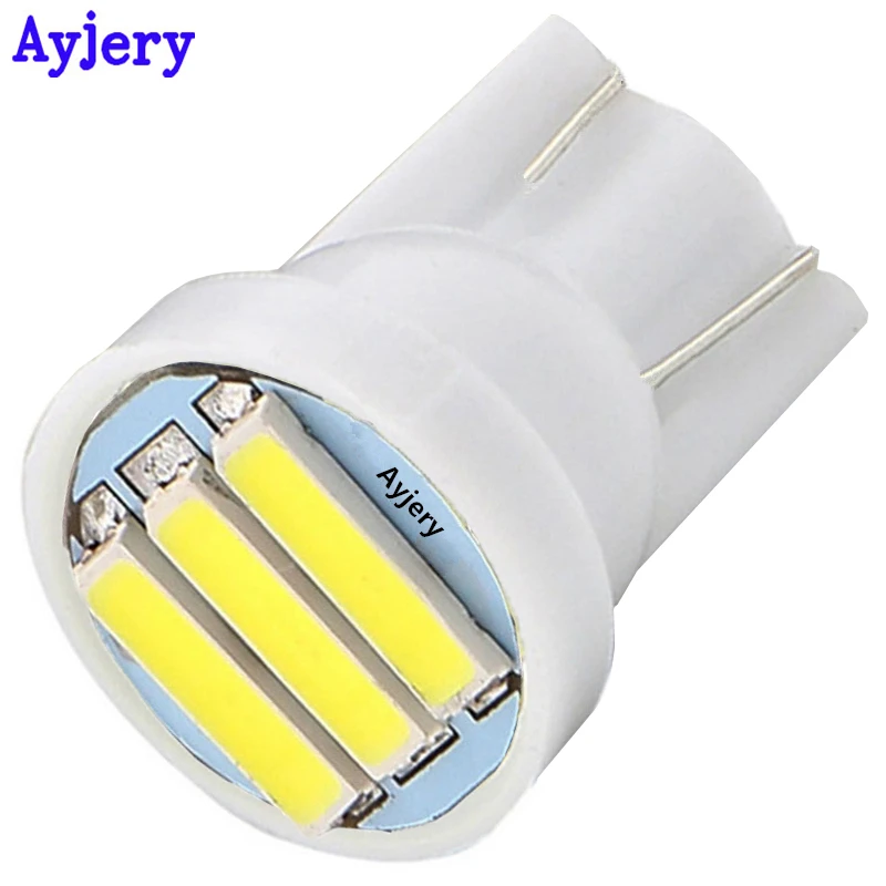 Ayjery 1000 шт. 194 161 168 W5W T10 7014 3 SMD 3 светодиодных фар для авто Подсветка приборной панели сигнальные лампы AC/DC 12V задняя парковка лампы